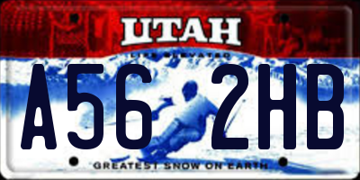 UT license plate A562HB