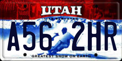 UT license plate A562HR