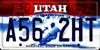 UT license plate A562HT