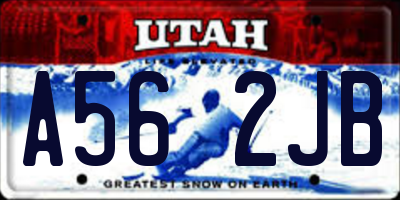 UT license plate A562JB
