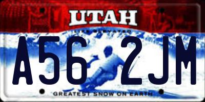 UT license plate A562JM