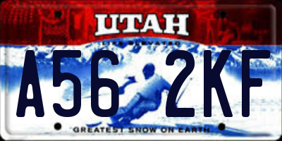 UT license plate A562KF