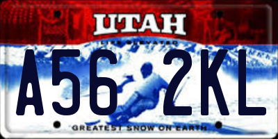UT license plate A562KL