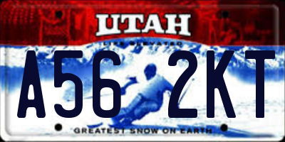 UT license plate A562KT