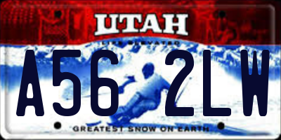 UT license plate A562LW