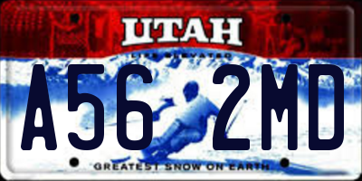 UT license plate A562MD