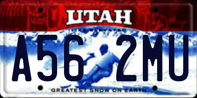 UT license plate A562MU