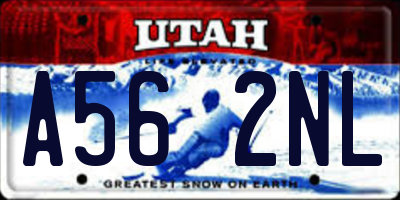 UT license plate A562NL