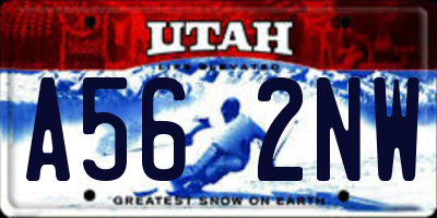 UT license plate A562NW