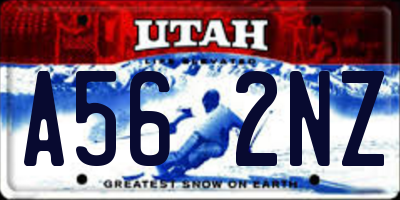UT license plate A562NZ