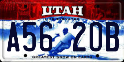 UT license plate A562OB