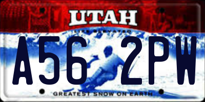 UT license plate A562PW