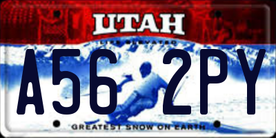 UT license plate A562PY