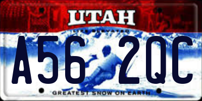 UT license plate A562QC