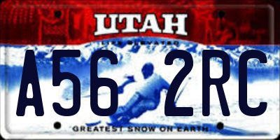 UT license plate A562RC