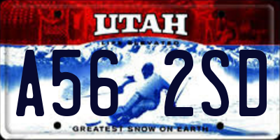 UT license plate A562SD