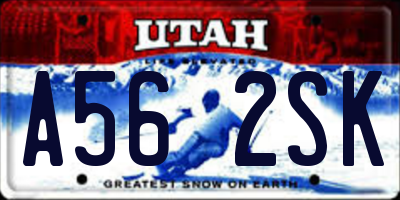 UT license plate A562SK