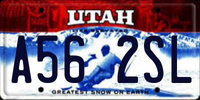 UT license plate A562SL