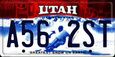 UT license plate A562ST