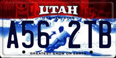 UT license plate A562TB