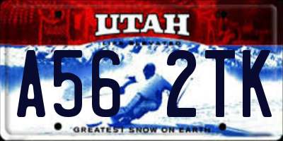 UT license plate A562TK