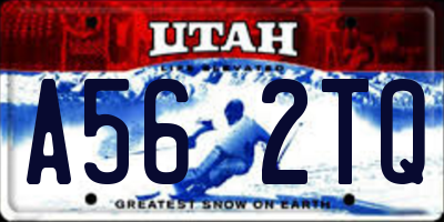 UT license plate A562TQ
