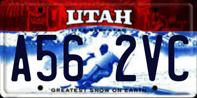 UT license plate A562VC