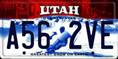 UT license plate A562VE