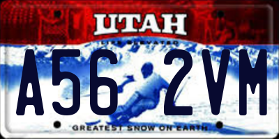 UT license plate A562VM