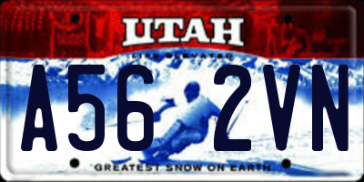 UT license plate A562VN