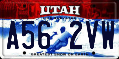 UT license plate A562VW