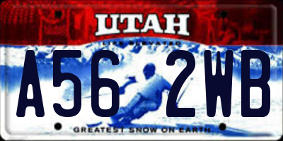 UT license plate A562WB