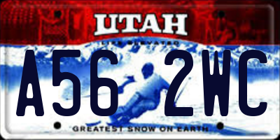 UT license plate A562WC