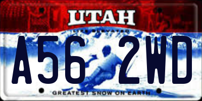 UT license plate A562WD