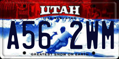 UT license plate A562WM