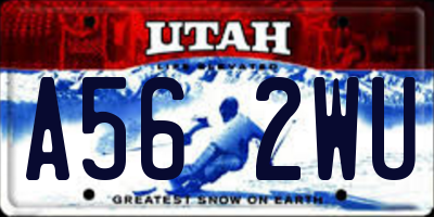 UT license plate A562WU