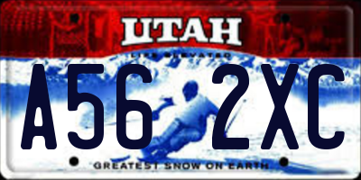 UT license plate A562XC