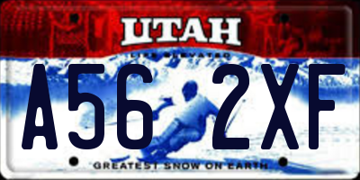 UT license plate A562XF