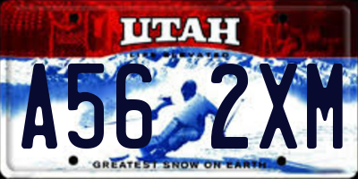 UT license plate A562XM