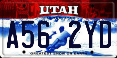 UT license plate A562YD