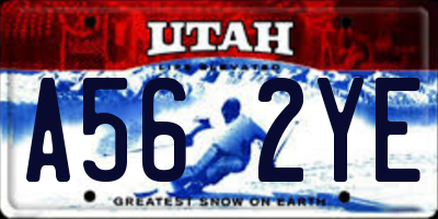 UT license plate A562YE