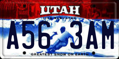 UT license plate A563AM