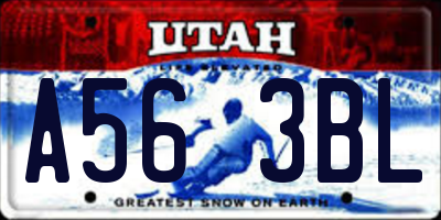 UT license plate A563BL