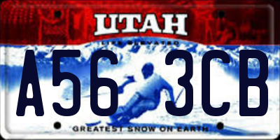 UT license plate A563CB