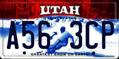 UT license plate A563CP
