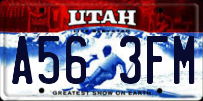 UT license plate A563FM