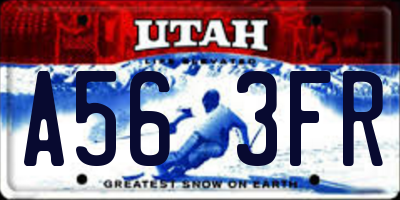 UT license plate A563FR