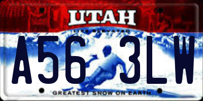 UT license plate A563LW