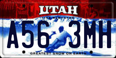 UT license plate A563MH