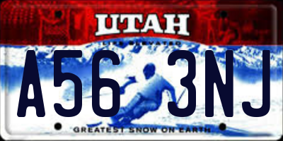 UT license plate A563NJ